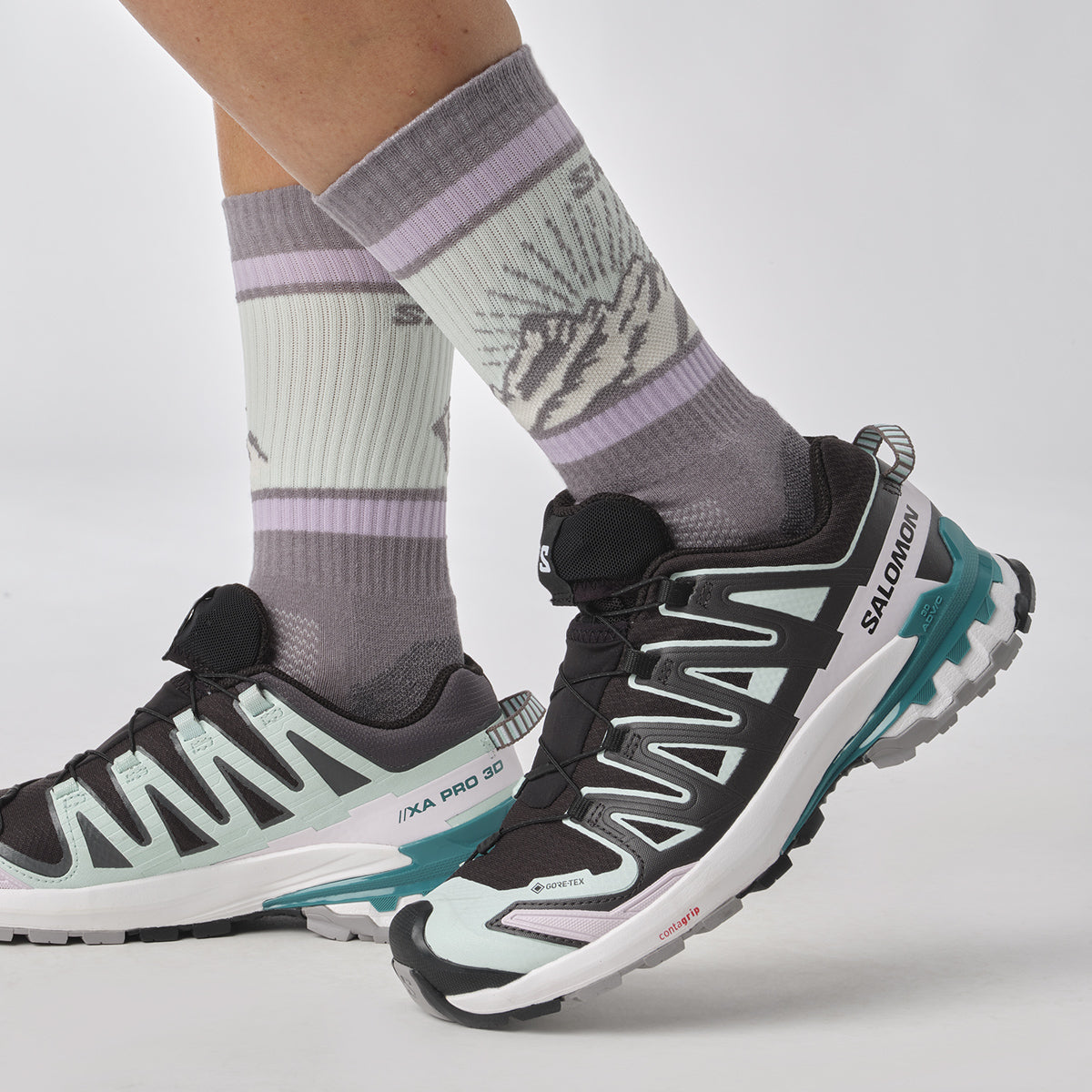 Scarpe Donna da trail running XA Pro 3D Gore-Tex Black Bleached Aqua Harbour Blue