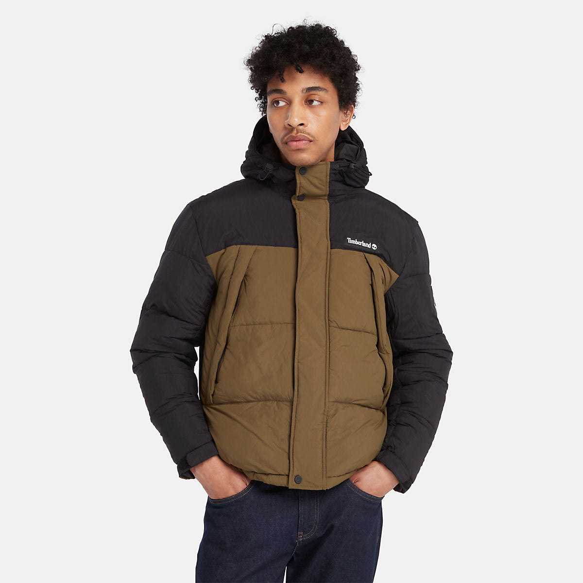 Piumino con cappuccio Outdoor Archive Black Dark Olive