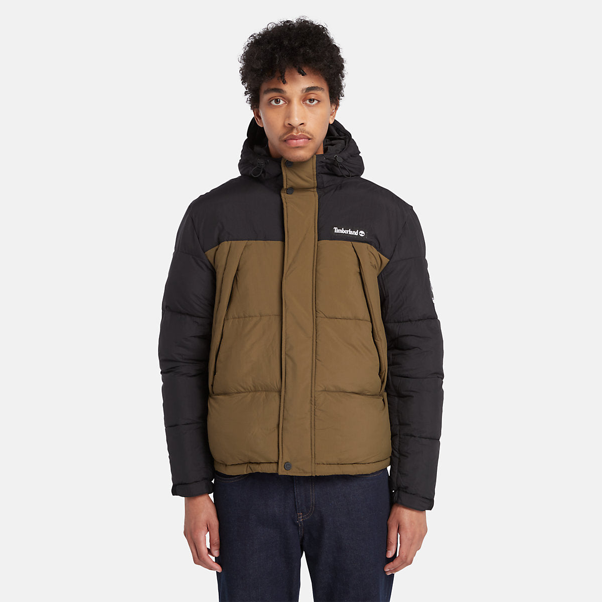 Piumino con cappuccio Outdoor Archive Black Dark Olive