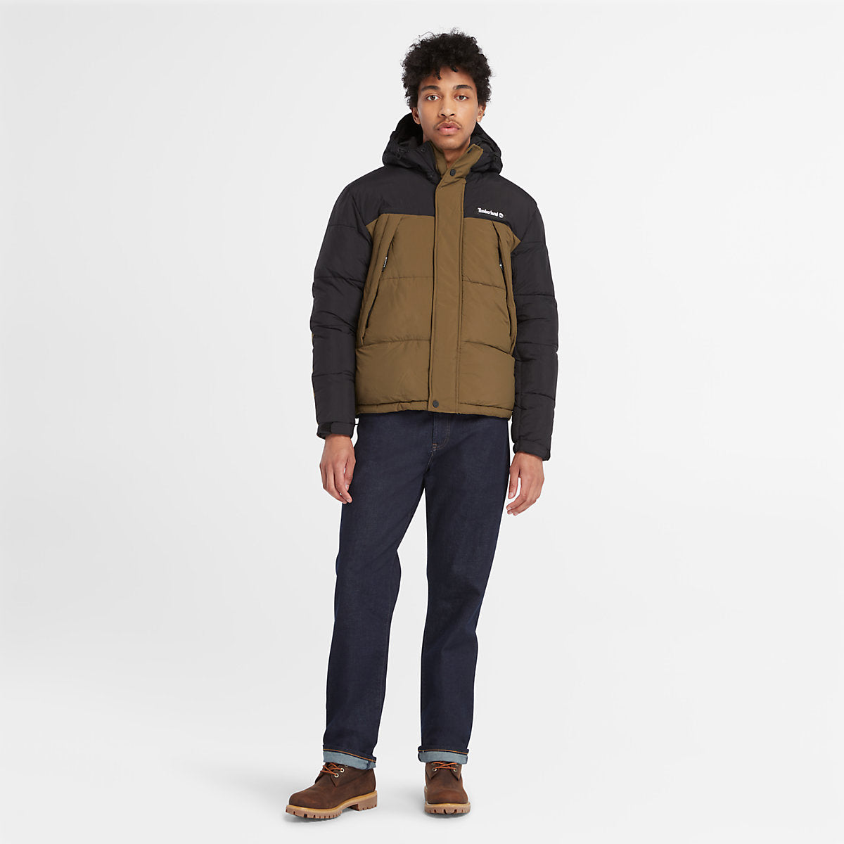 Piumino con cappuccio Outdoor Archive Black Dark Olive