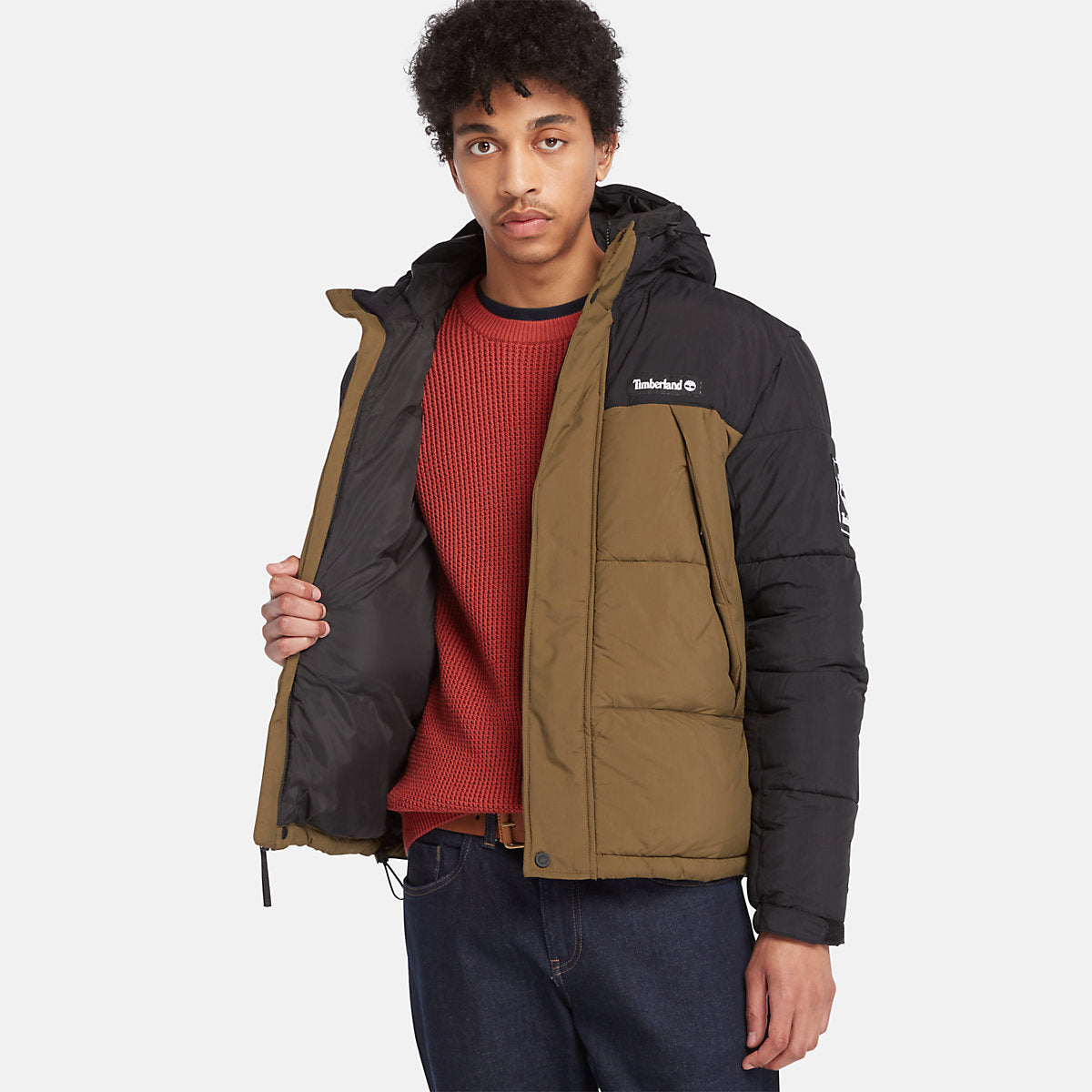 Piumino con cappuccio Outdoor Archive Black Dark Olive