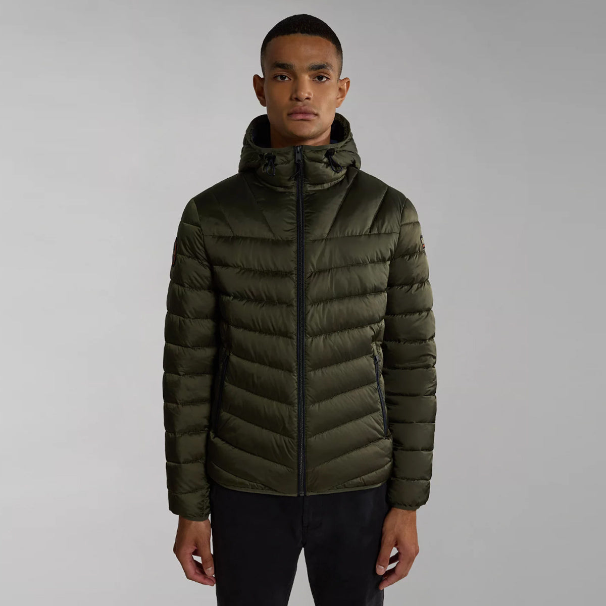 Piumino con cappuccio Aerons Green Depths