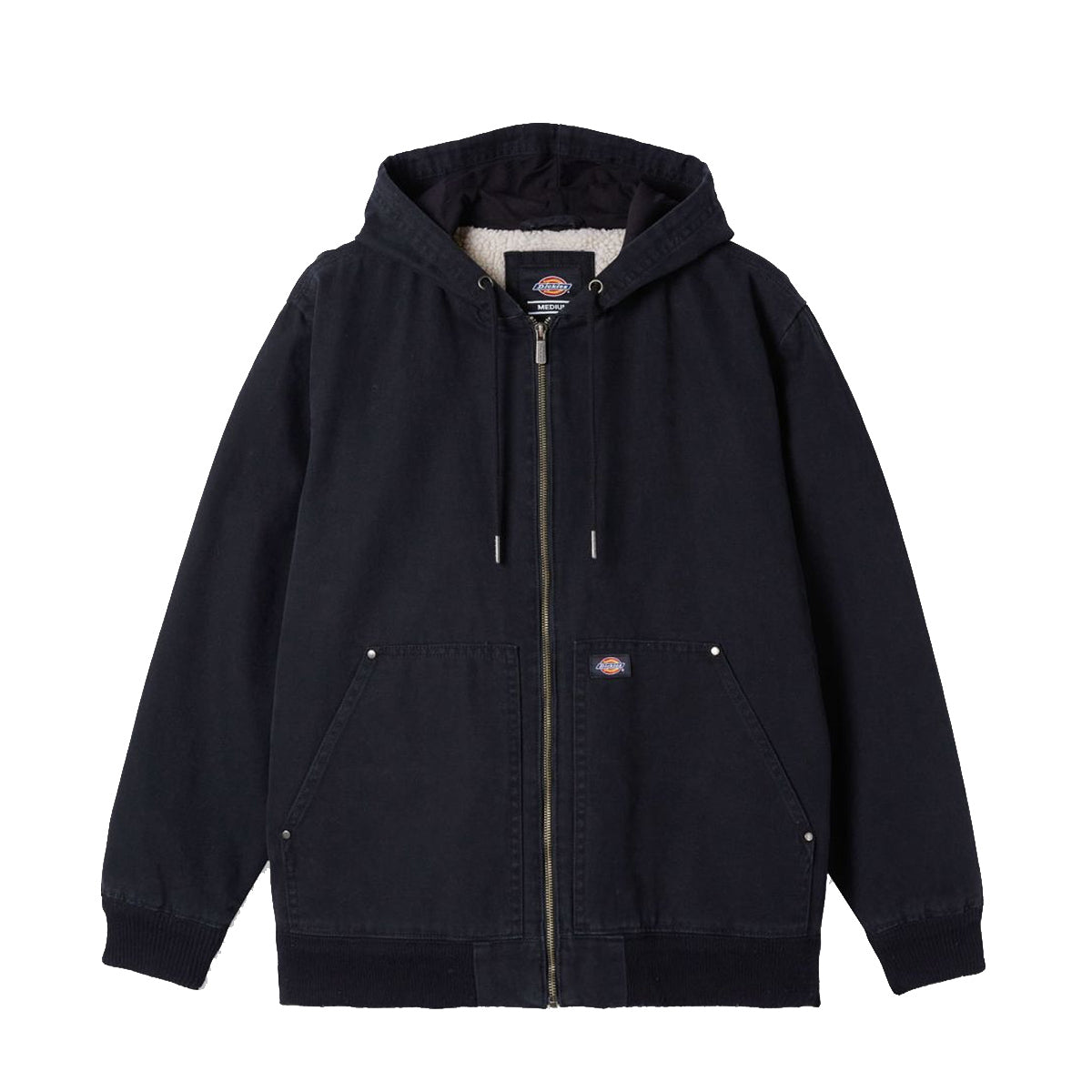 Giacca con cappuccio in cotone Washed Black