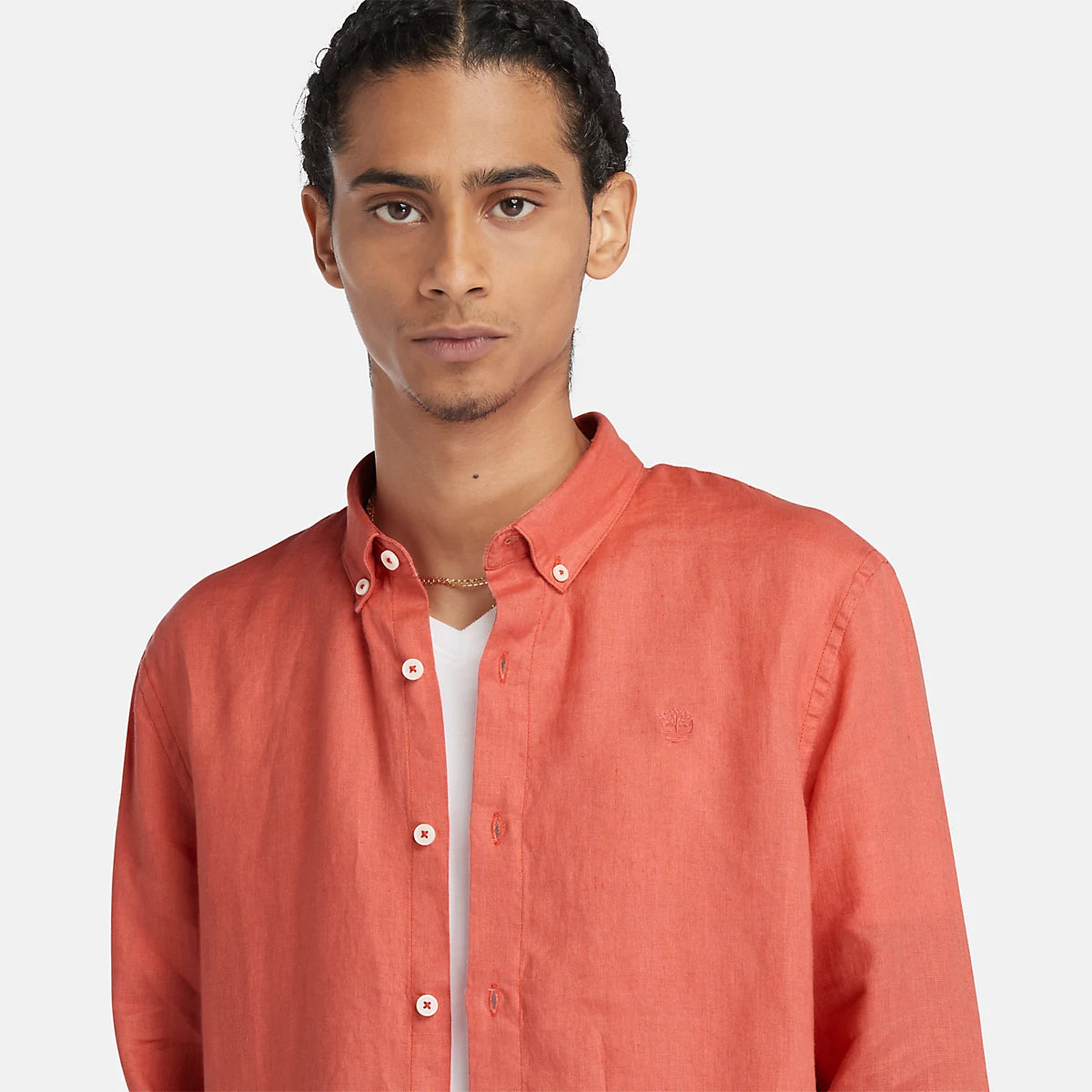 Camicia in lino Mill Brook Burnt Sienna