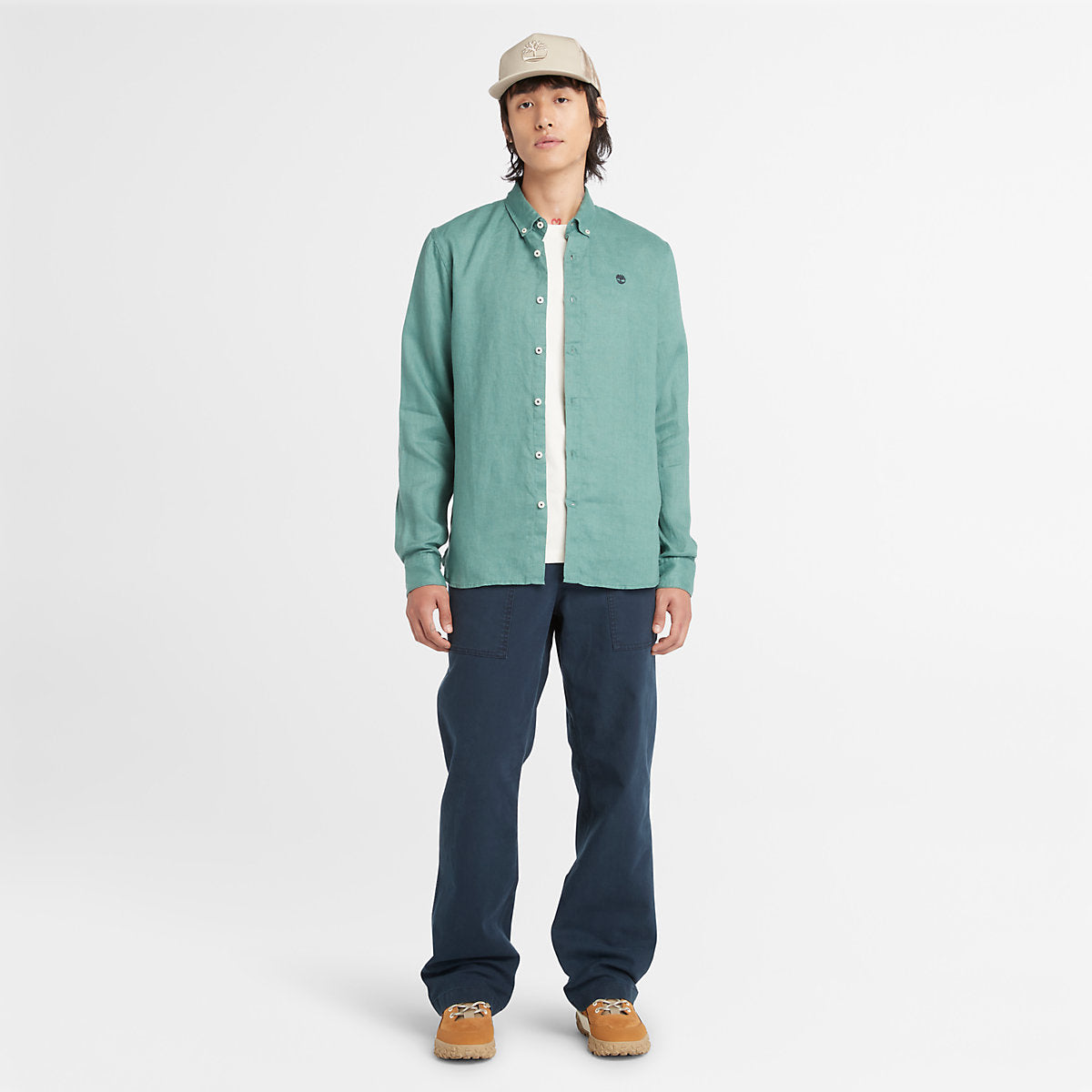 Camicia in lino Mill Brook Sea Pine