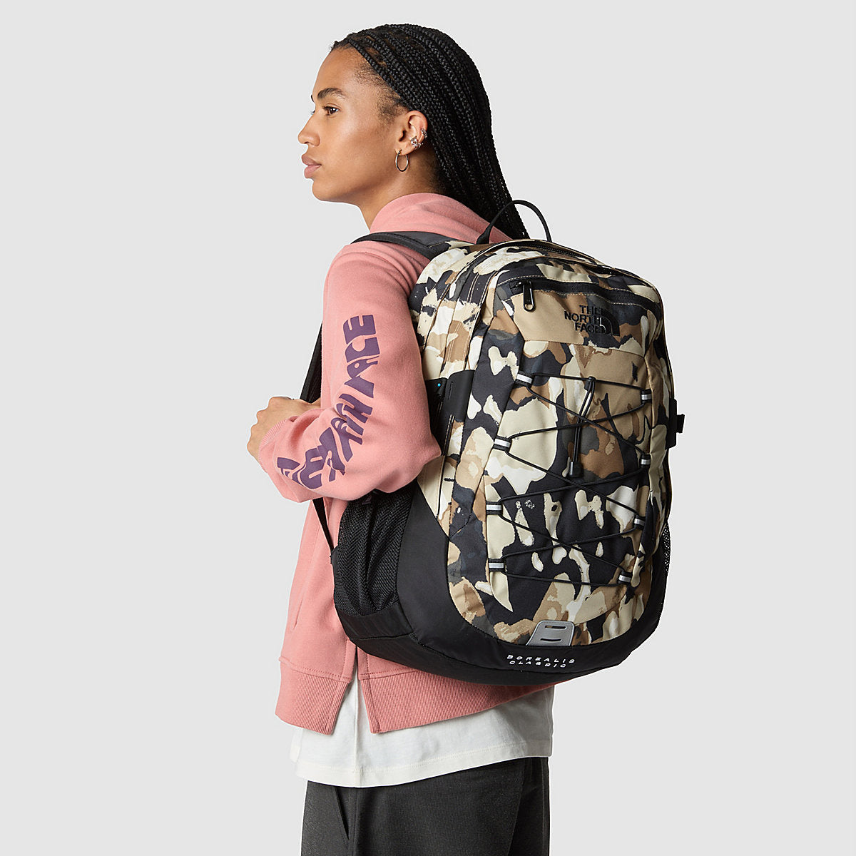 Zaino Porta PC Borealis Classic Khahki Stone Gounded Floral Print TNF Black