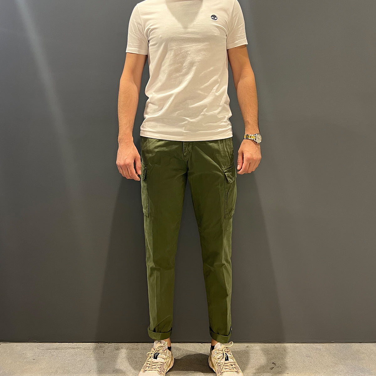 Pantaloni Gary Utility Cargo Over Army Green