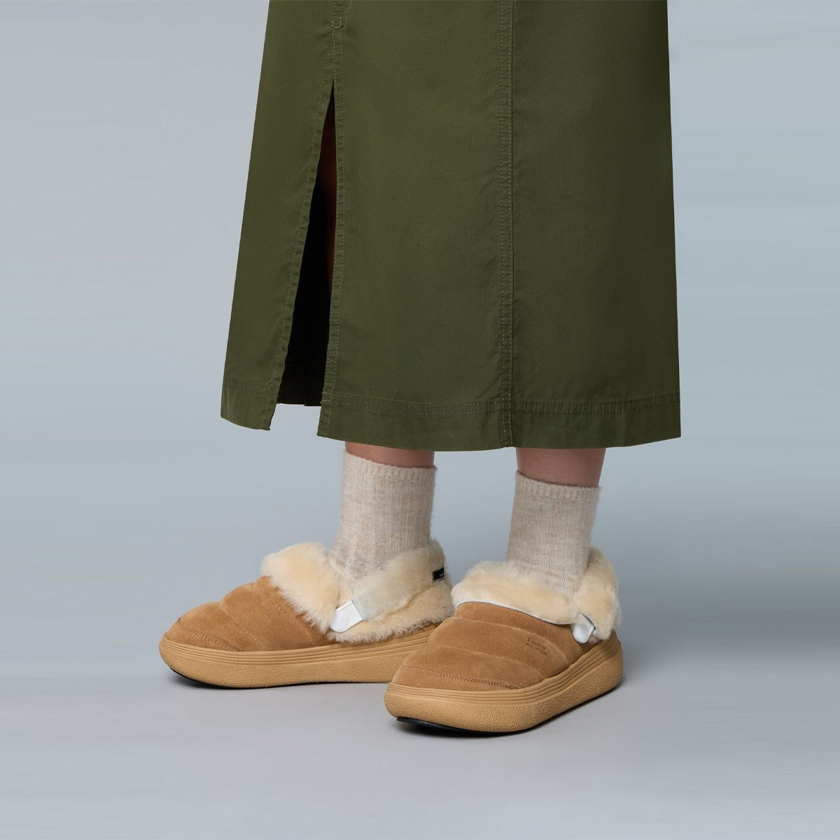 Sneakers Fami Slipper Suede Shearling Brown