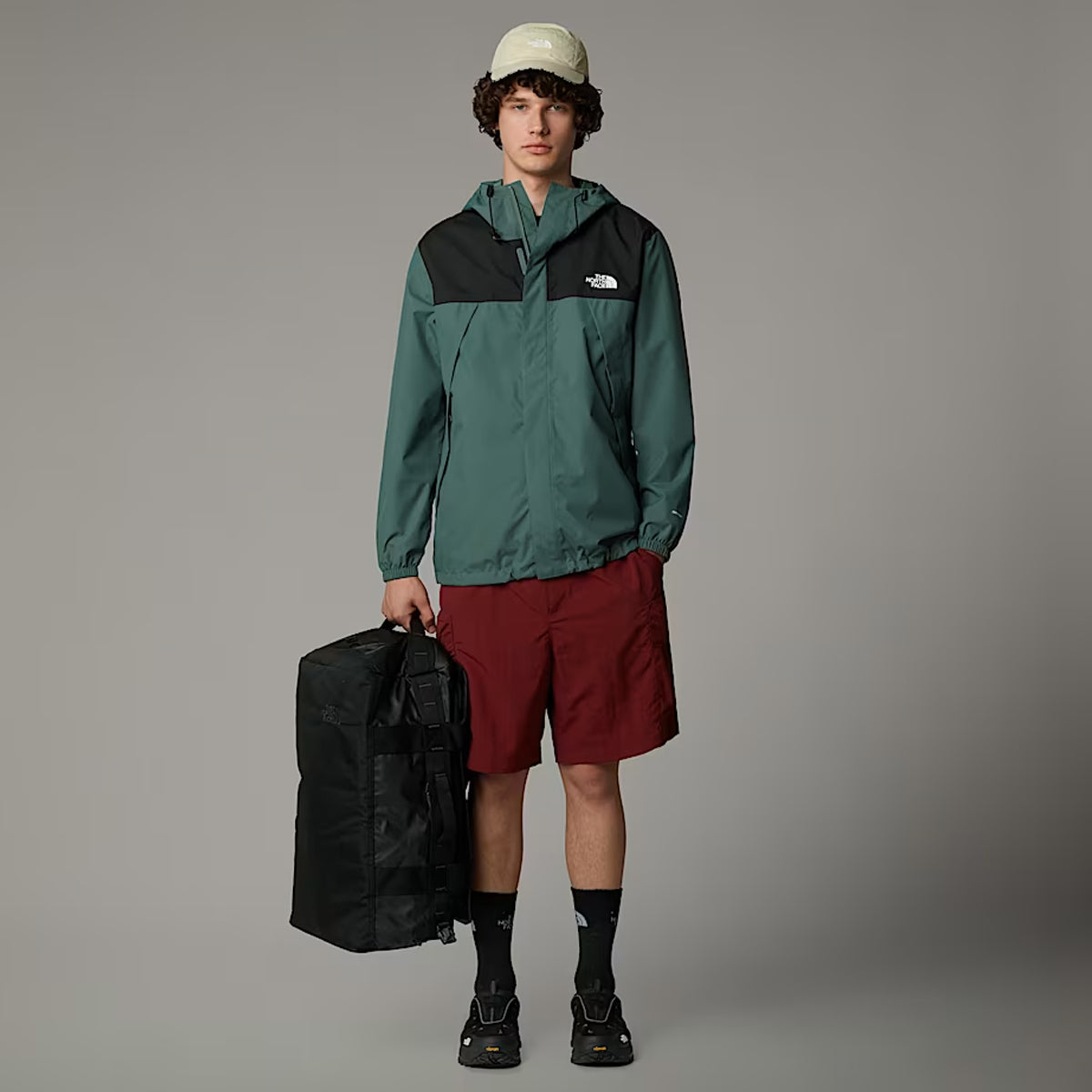 Giacca con cappuccio Antora Duck Green TNF Black