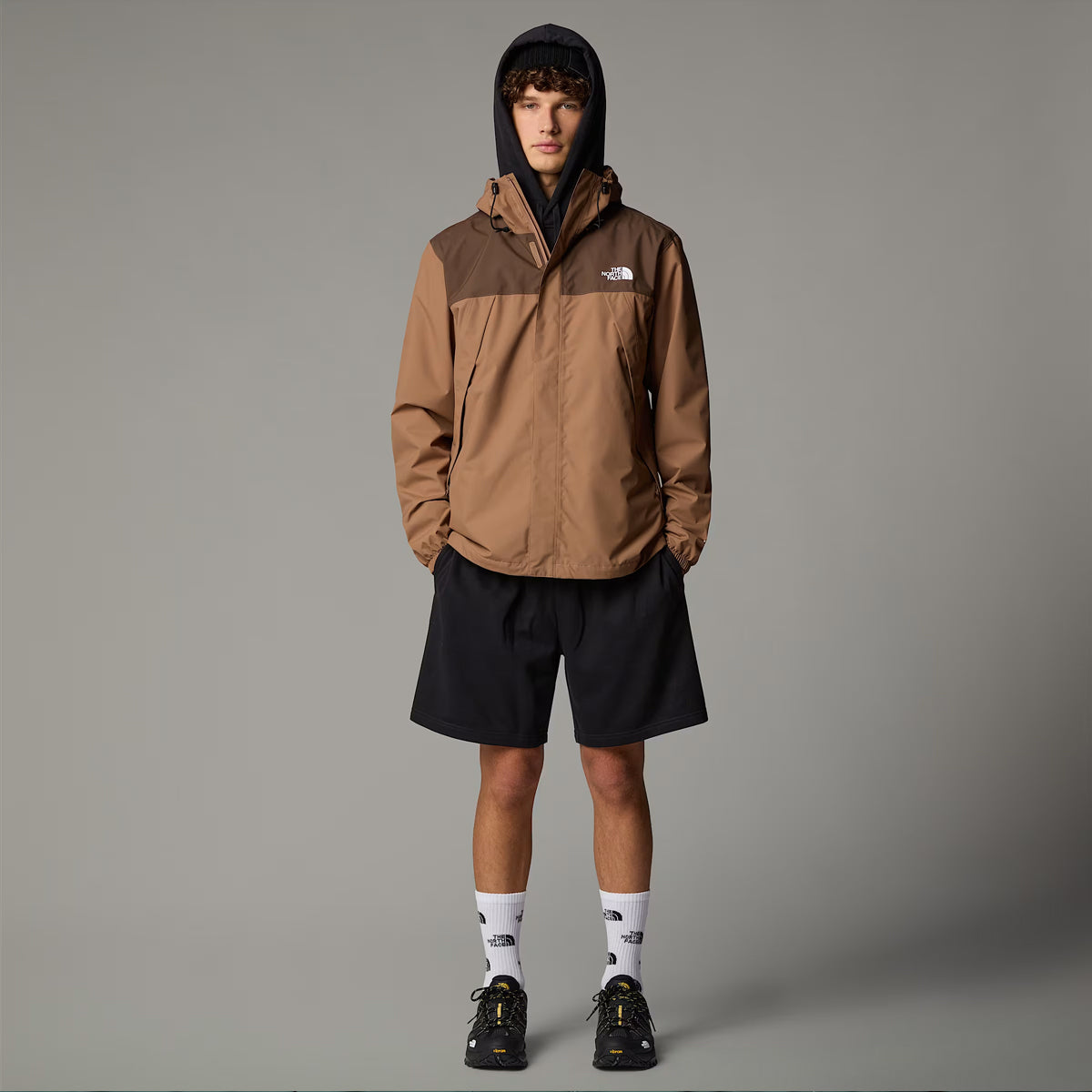 Giacca con cappuccio Antora Latte Smokey Brown