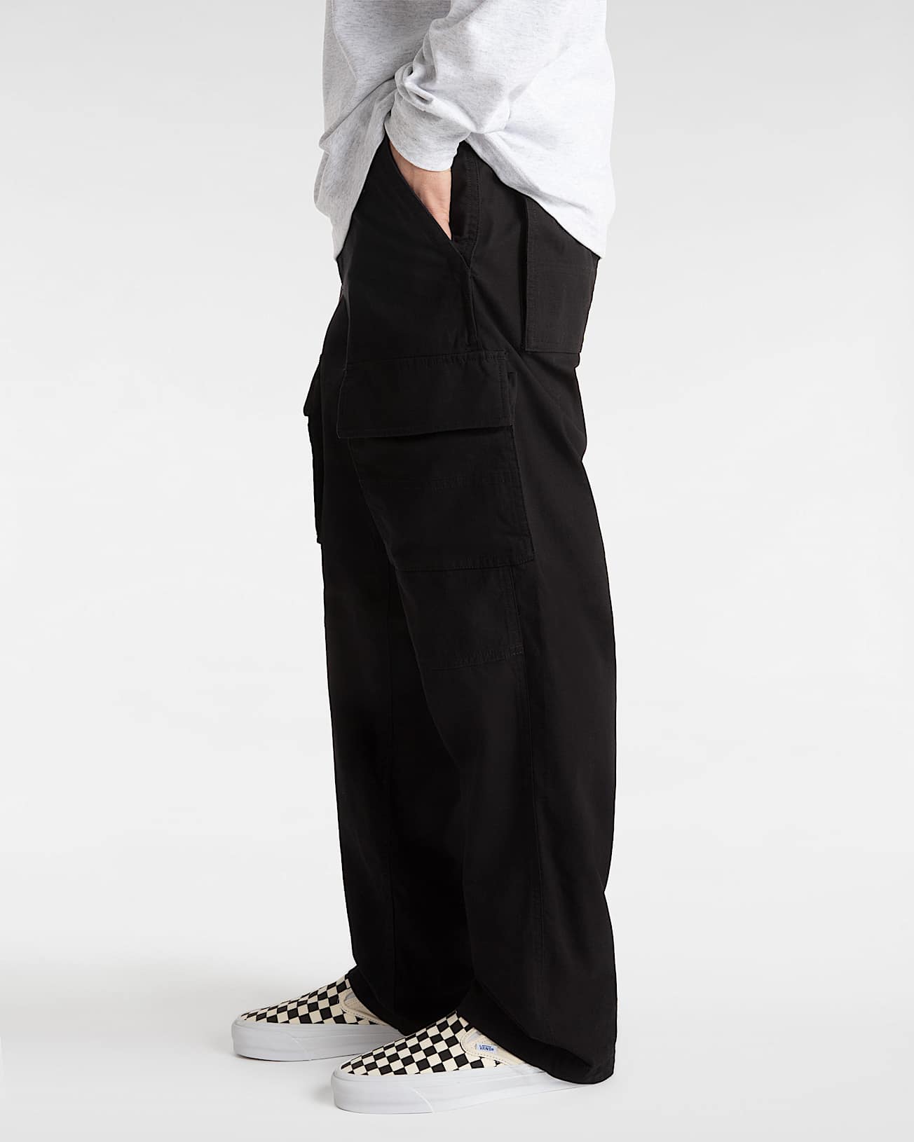 Pantaloni Fatigue Cargo Loose Tapered Black