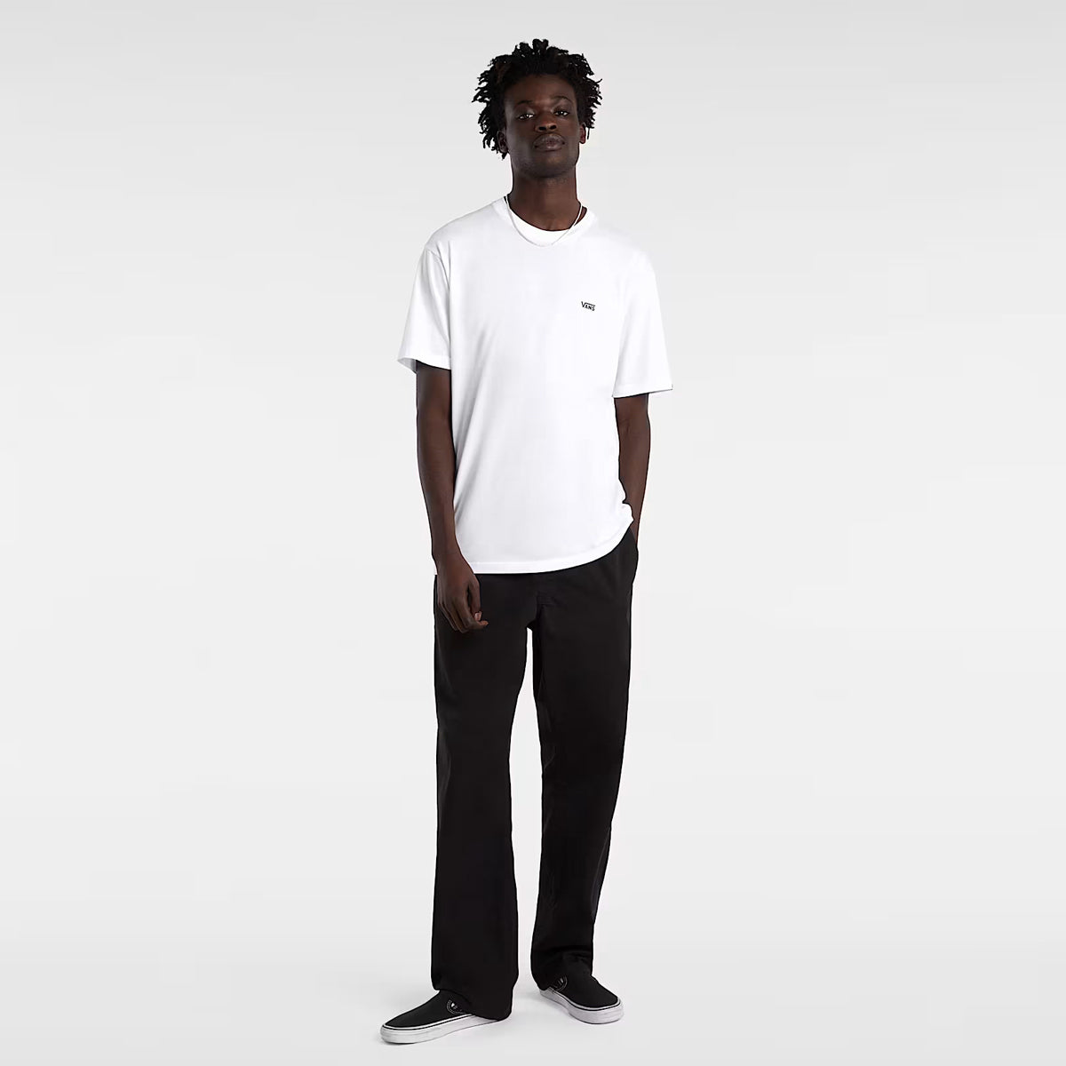 T-Shirt Left Chest Logo White Black