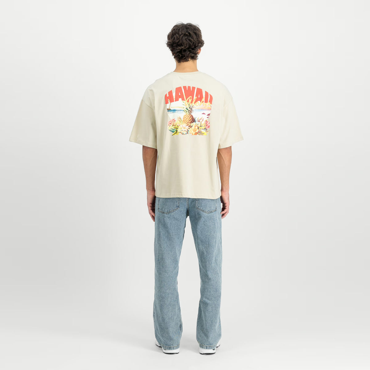 T-Shirt Hawaii Aloha Back Print Vintage White