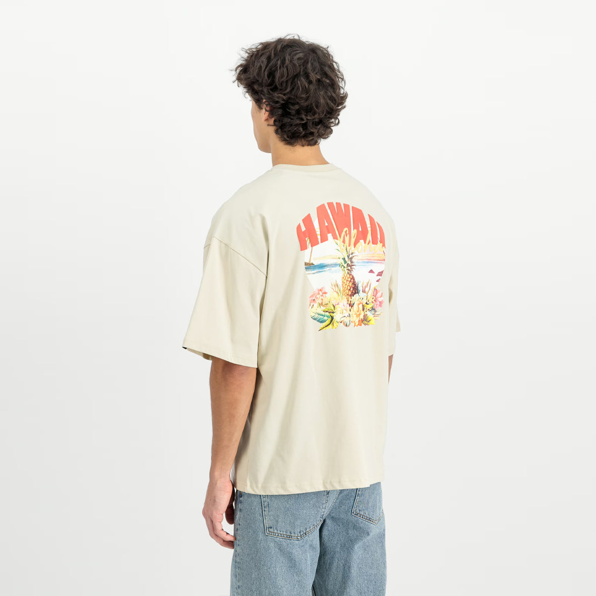 T-Shirt Hawaii Aloha Back Print Vintage White