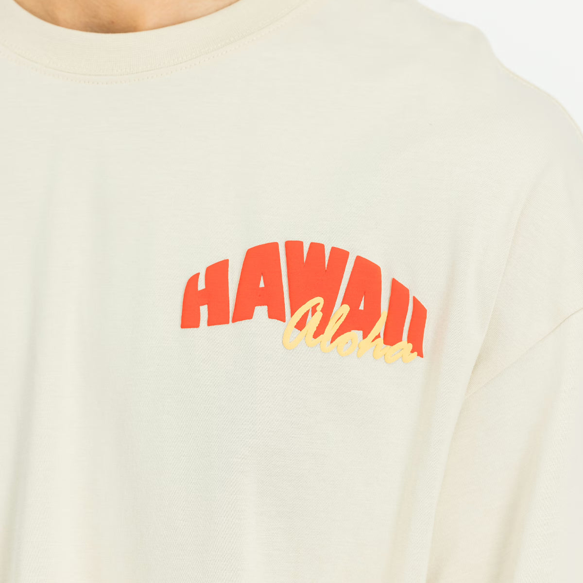 T-Shirt Hawaii Aloha Back Print Vintage White