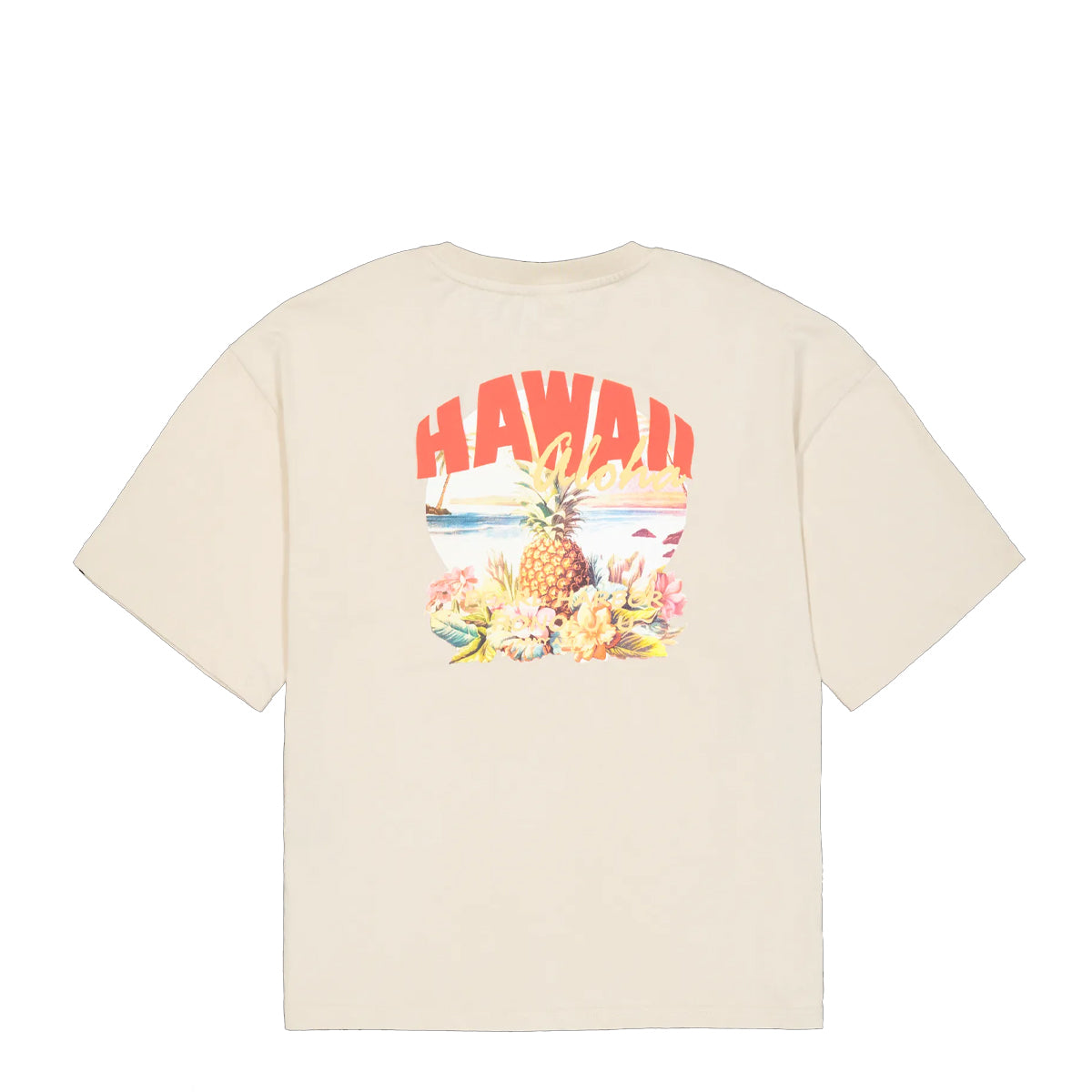 T-Shirt Hawaii Aloha Back Print Vintage White