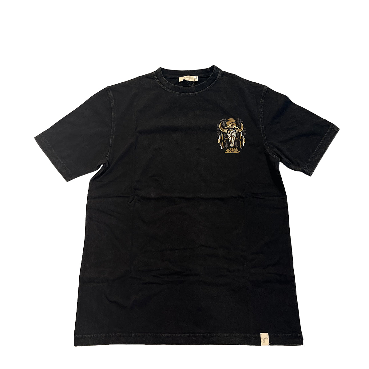 T-Shirt Skull Black Washed