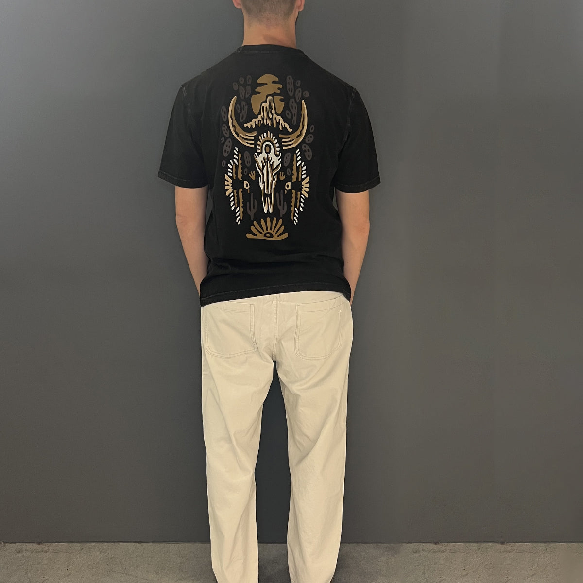 T-Shirt Skull Black Washed