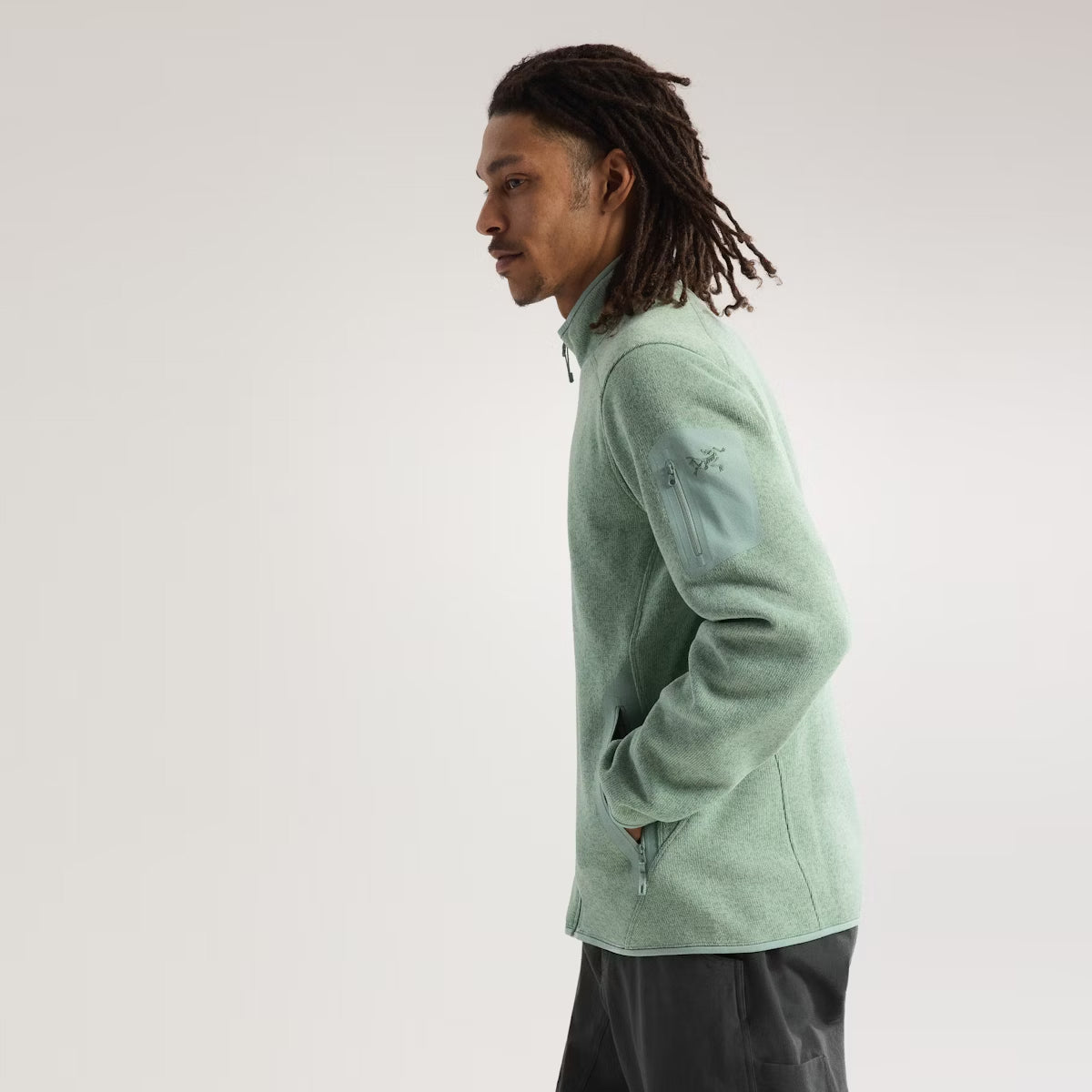 Felpa Covert Cardigan Stone Green Heather