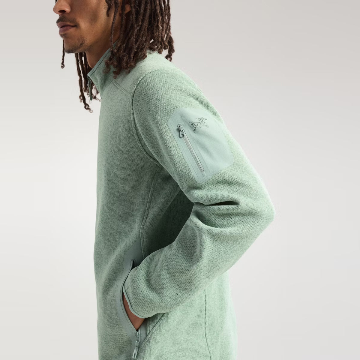 Felpa Covert Cardigan Stone Green Heather