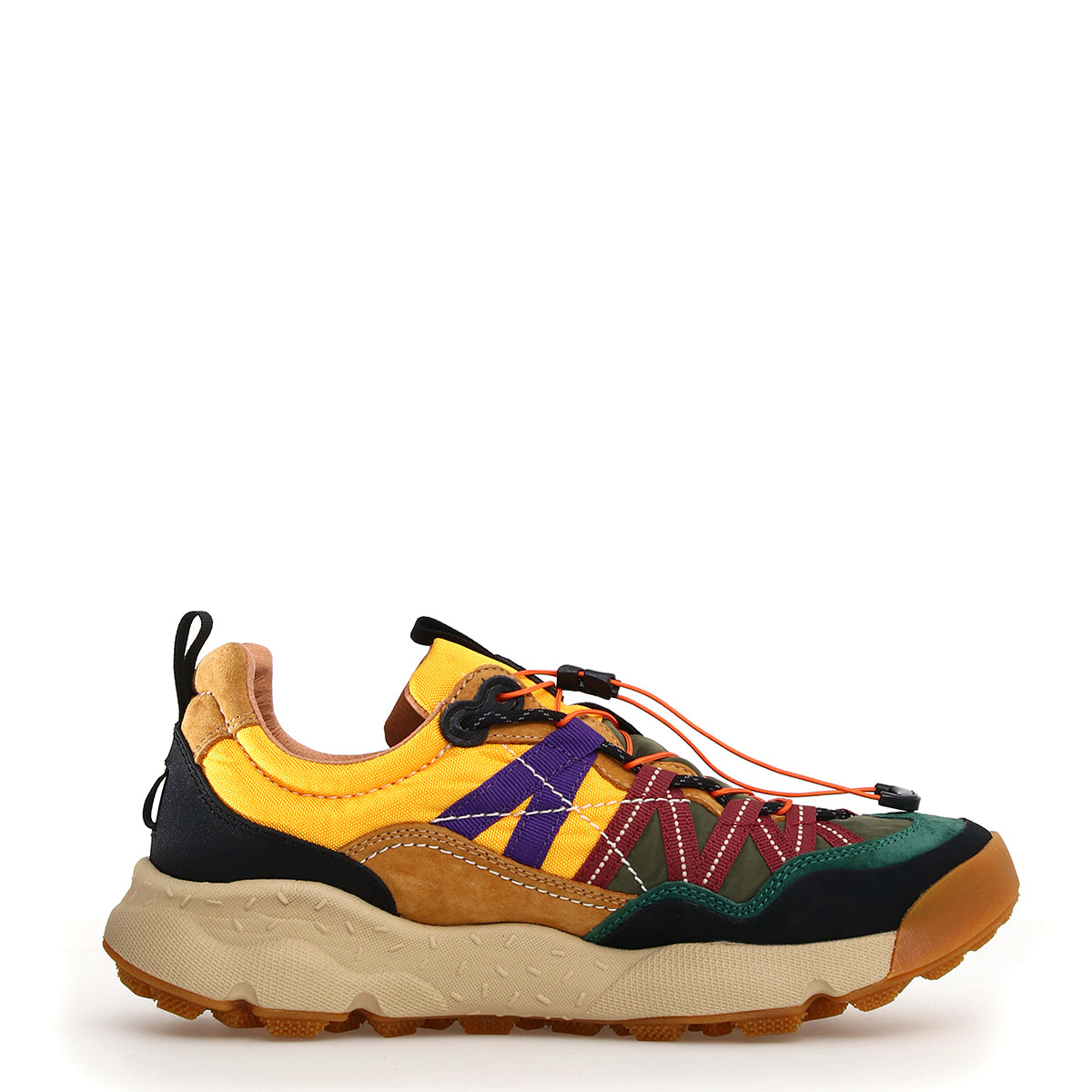 Sneakers Unisex Iwano 2 Black Cognac Yellow