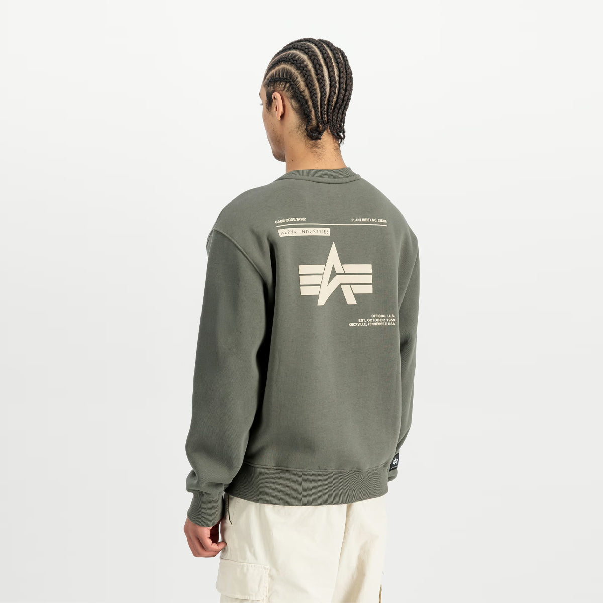 Felpa Label Backprint Dark Olive