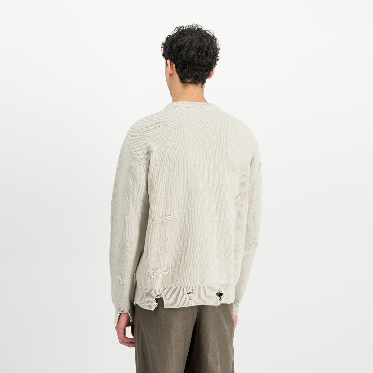 Felpa Distressed Logo Organic Beige