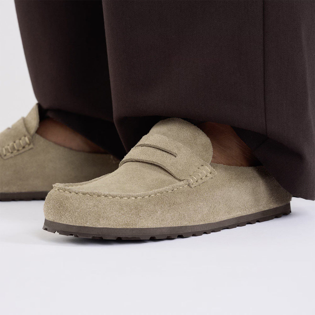 Mocassino Naples Wrapped Suede Taupe