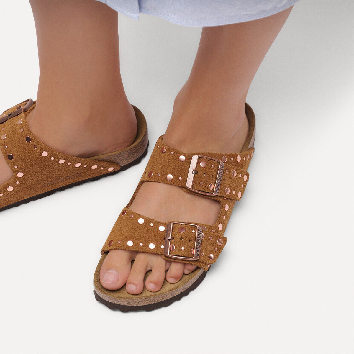 Sandali Arizona Suede Rivet Mink
