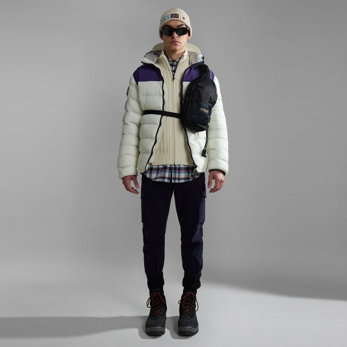 Piumino con cappuccio Shackleton White Whisper