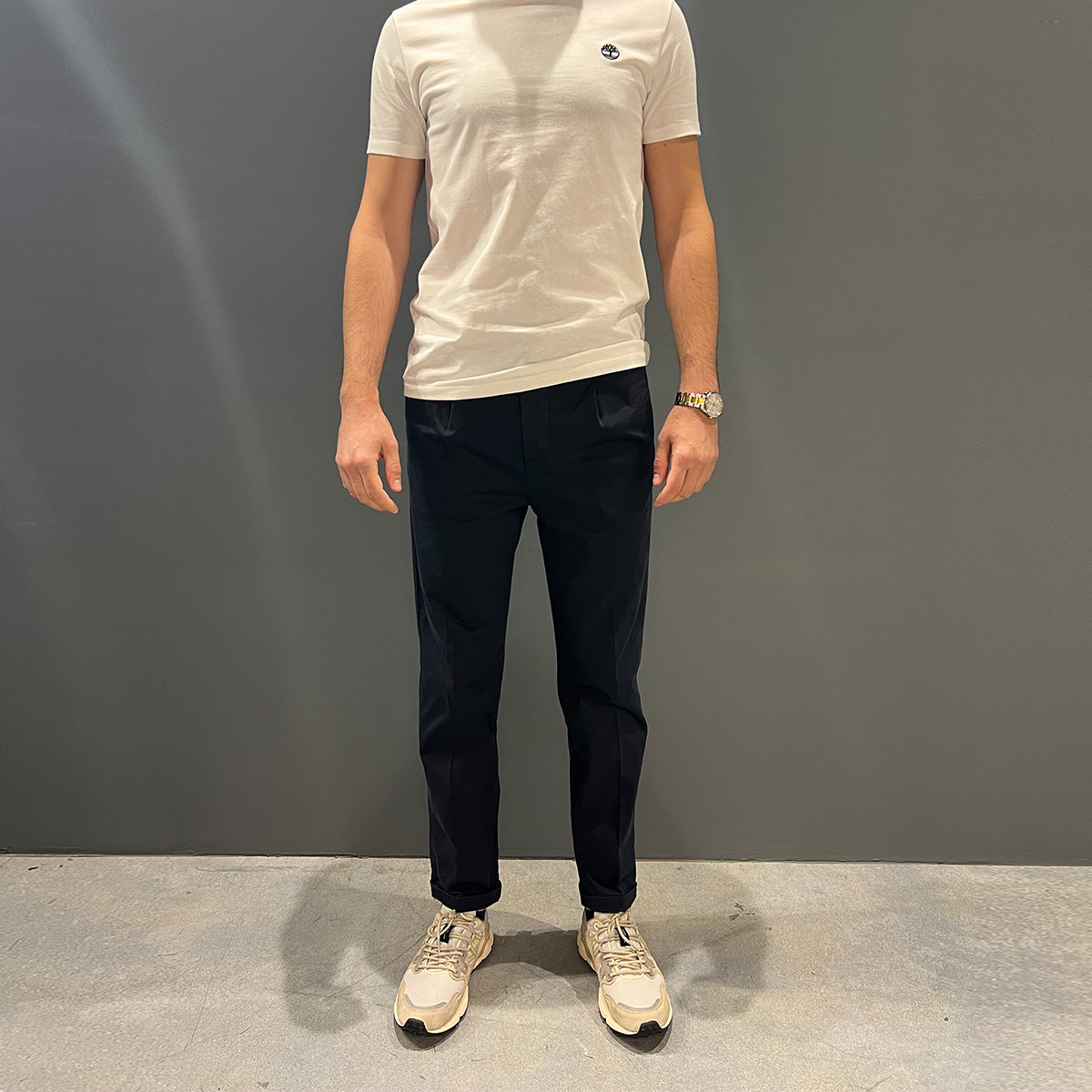 Pantaloni Alfred Chino Pinces Navy Blue