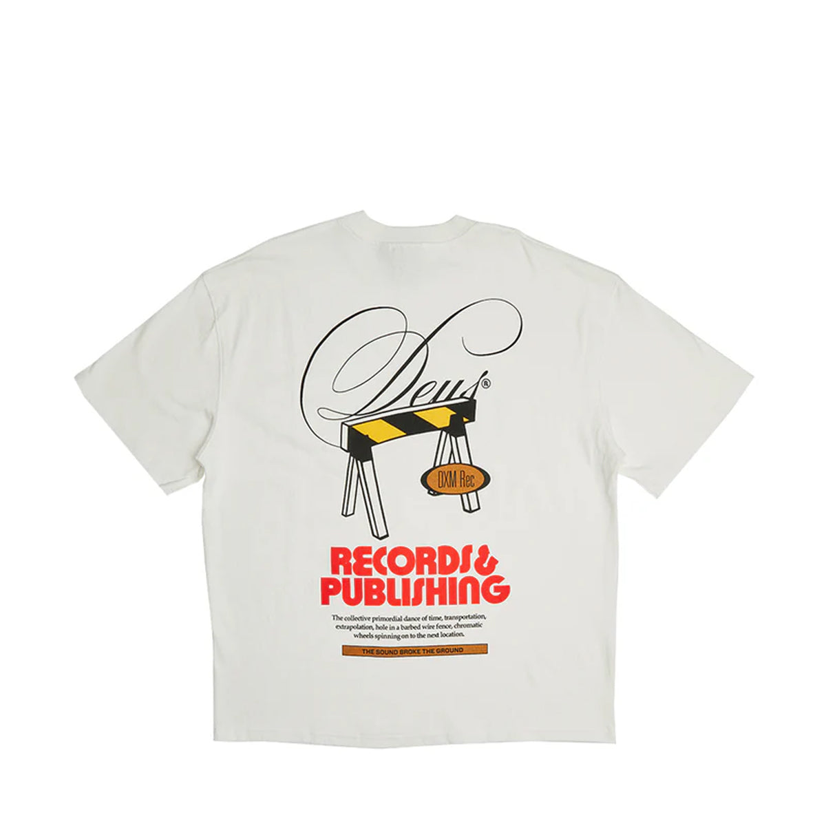 T-Shirt Caution Tee Vintage White