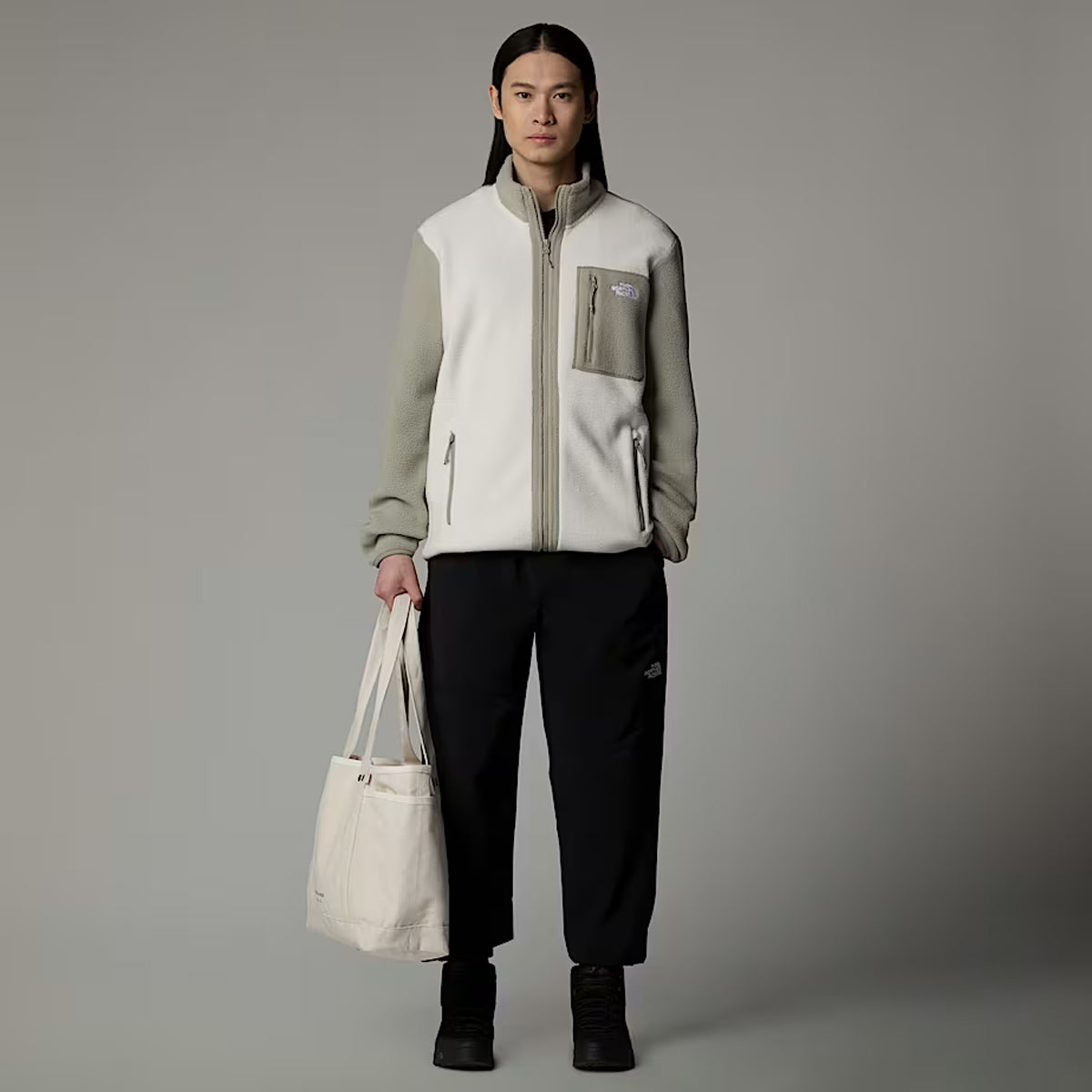 Felpa Yumiori Full Zip White Dune Clay