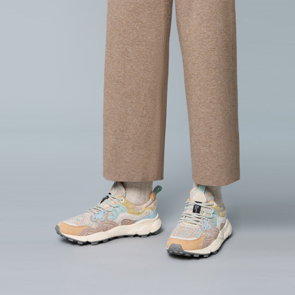 Sneakers Yamano 3 Suede Woolen Knitting Cream Bone