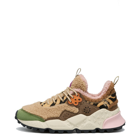 Sneakers Kotetsu Suede Shearling Kaki Beige Multi