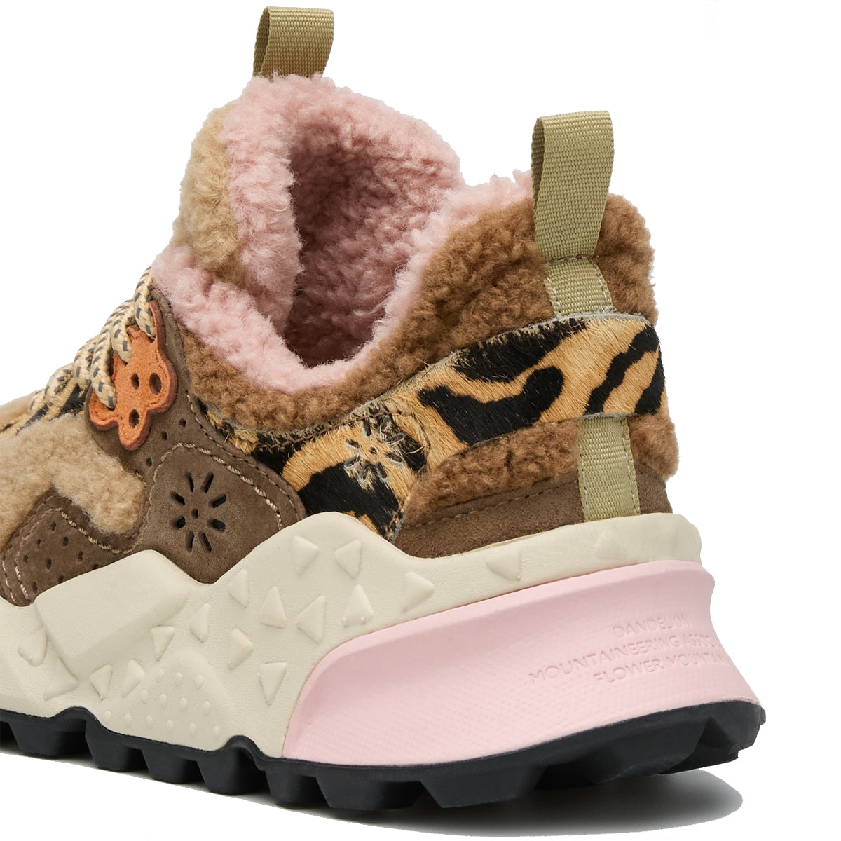 Sneakers Kotetsu Suede Shearling Kaki Beige Multi