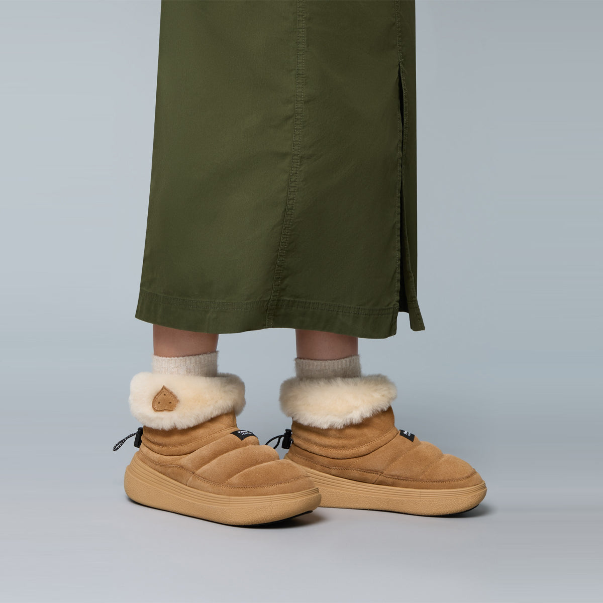Stivaletti Fami Mid Suede Shearling Brown