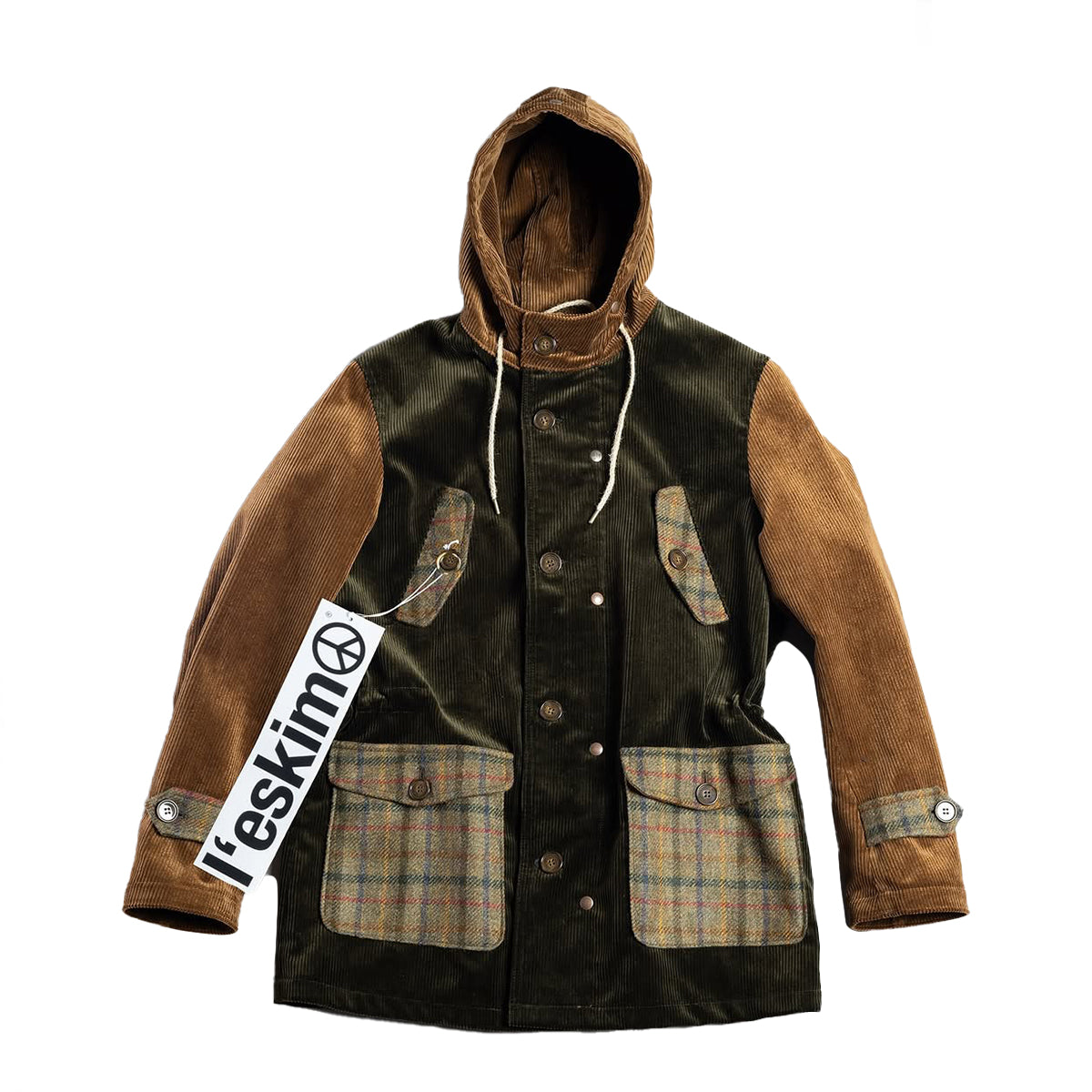 Cappotto Eskimo Mini Velluto Verde Oliva