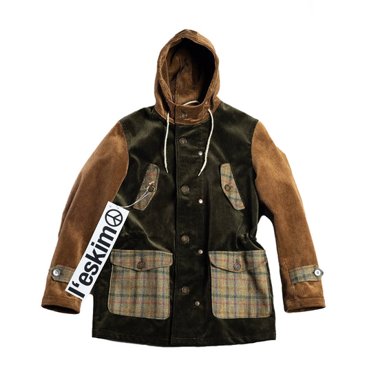 Cappotto Eskimo Mini Velluto Verde Oliva