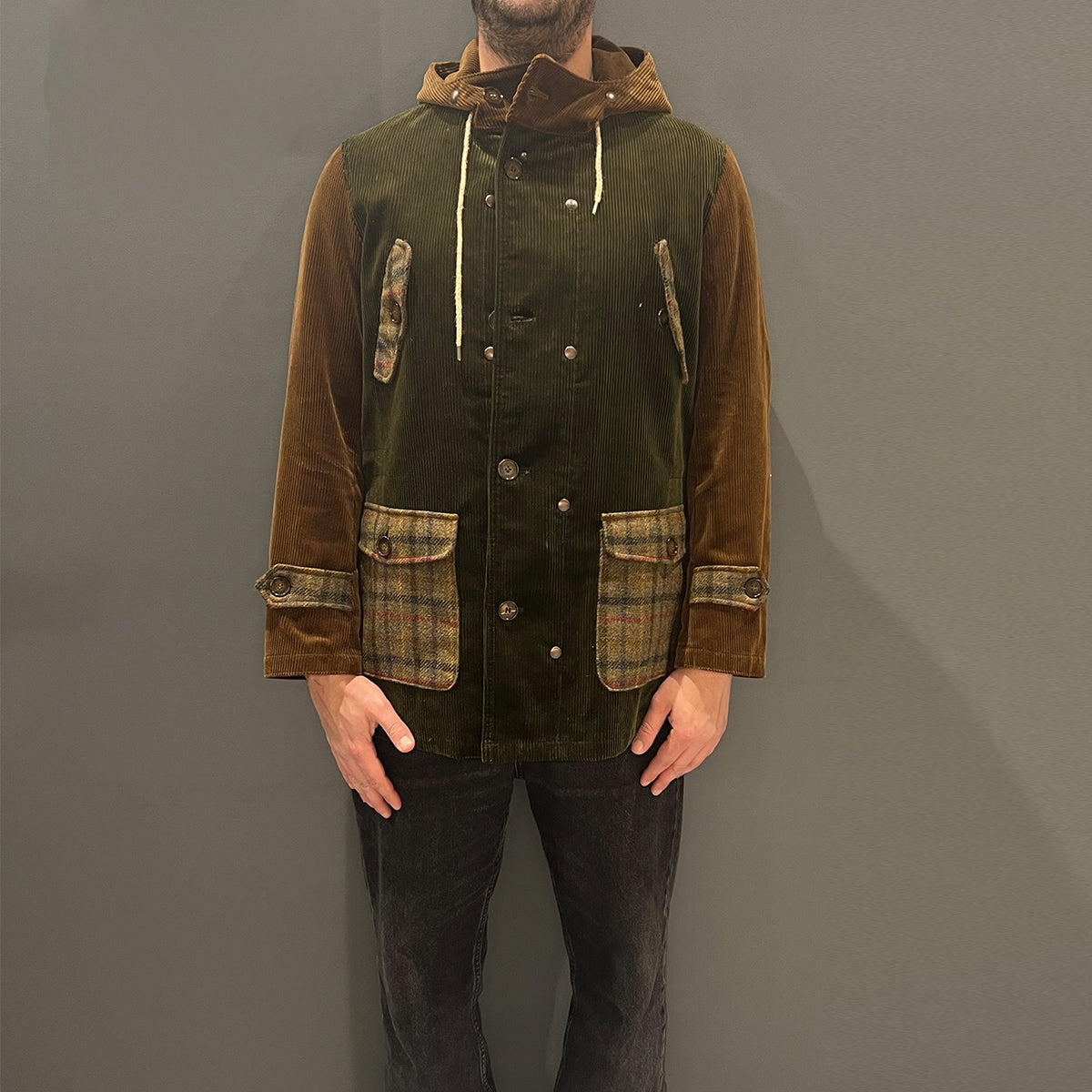 Cappotto Eskimo Mini Velluto Verde Oliva
