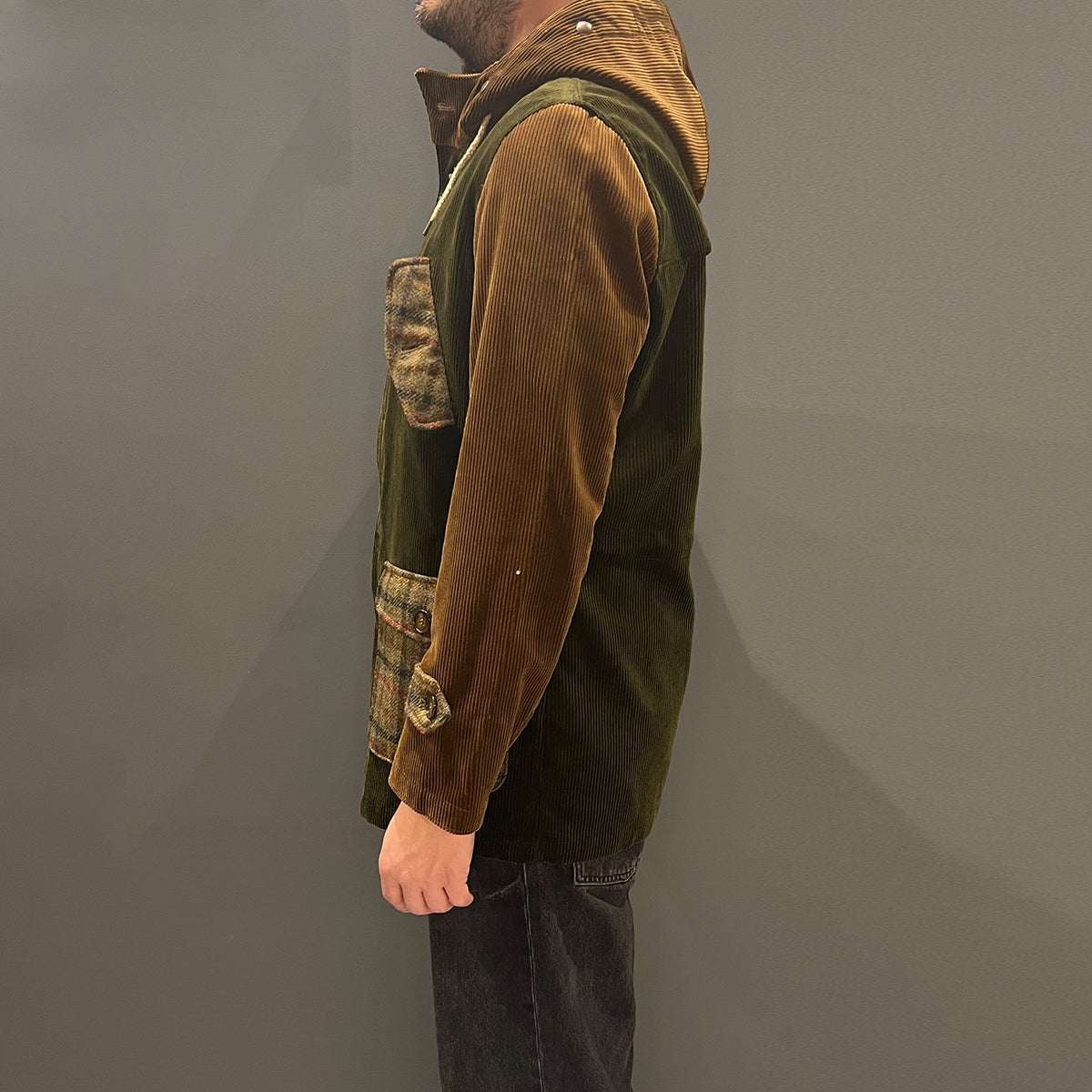 Cappotto Eskimo Mini Velluto Verde Oliva