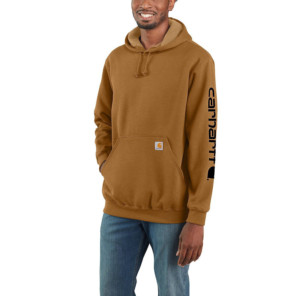 Felpa Midweight Logo Sleeve Graphic Brown