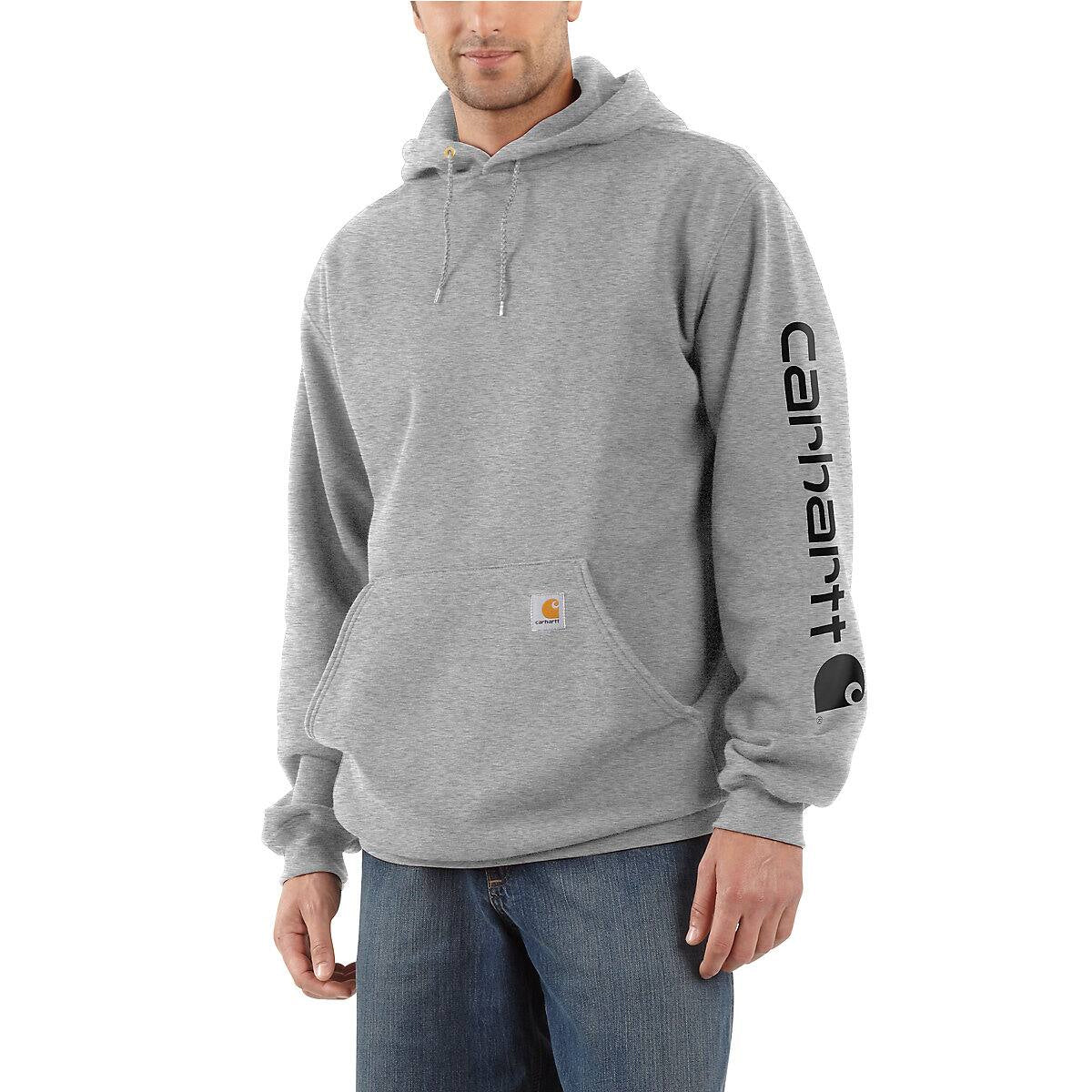 Felpa Midweight Logo Sleeve Graphic Heather Grey Black
