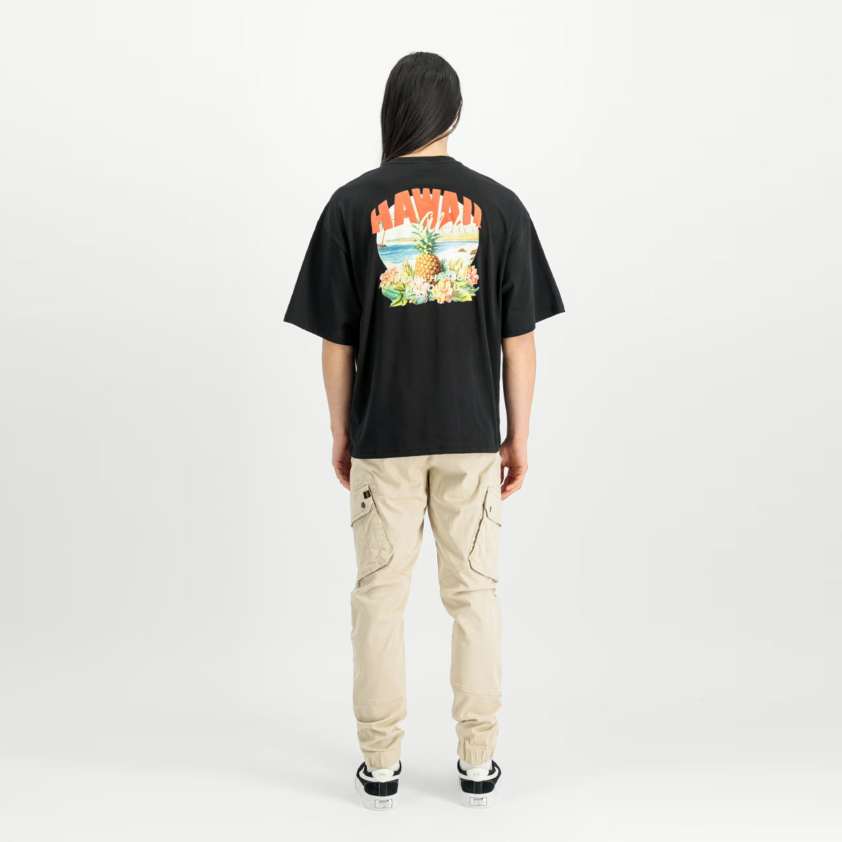 T-Shirt Hawaii Aloha Back Print Black