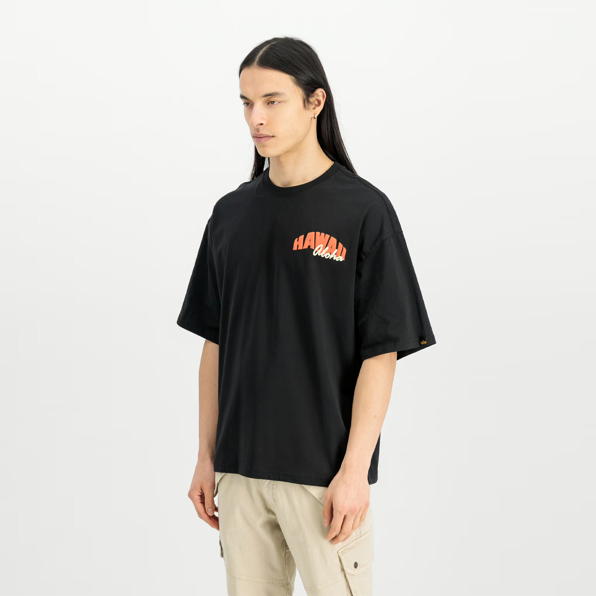 T-Shirt Hawaii Aloha Back Print Black