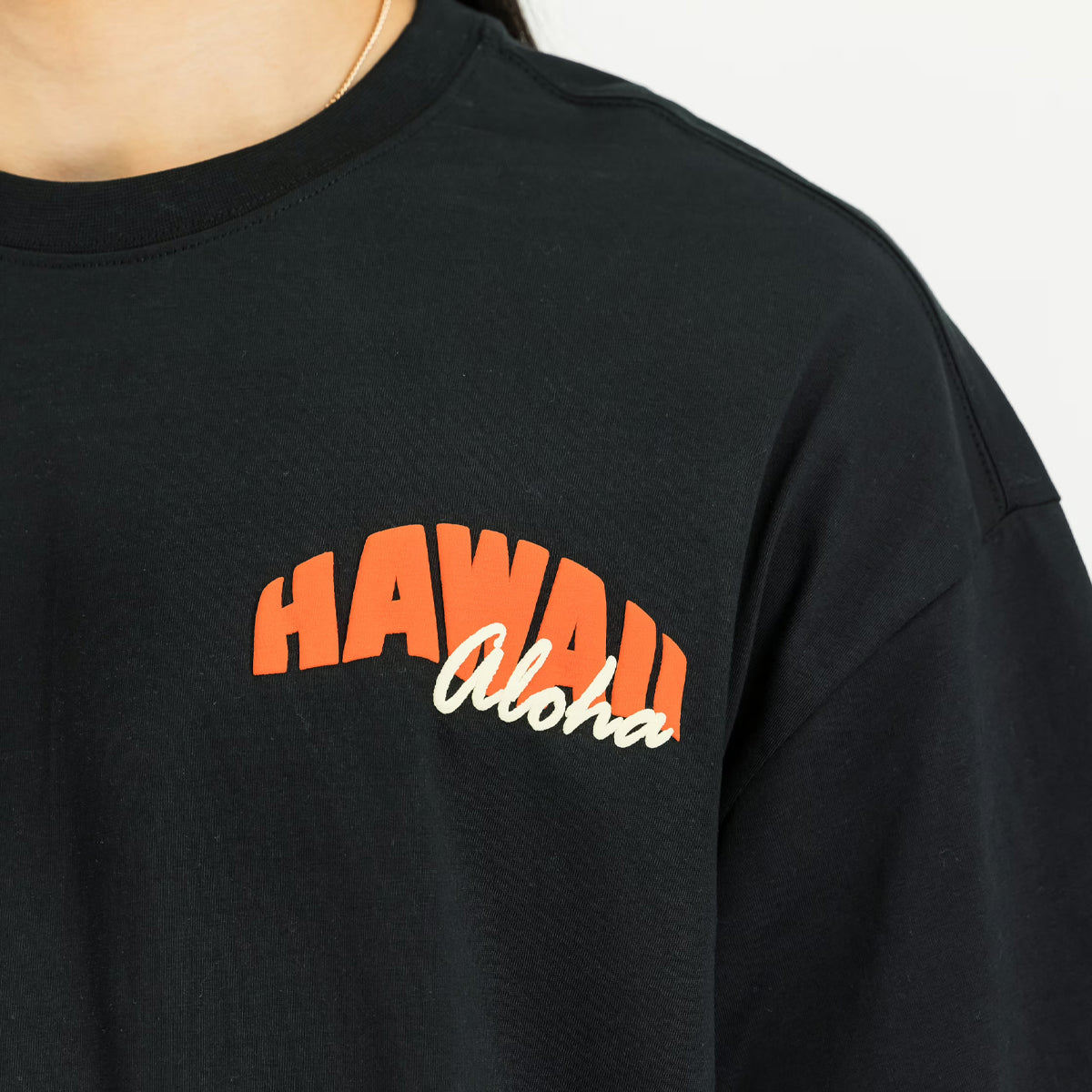 T-Shirt Hawaii Aloha Back Print Black