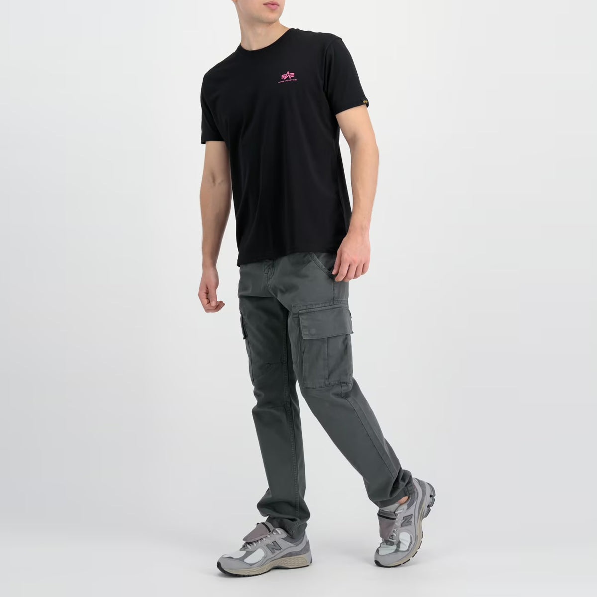 T-Shirt Basic T Small Logo Black Magenta