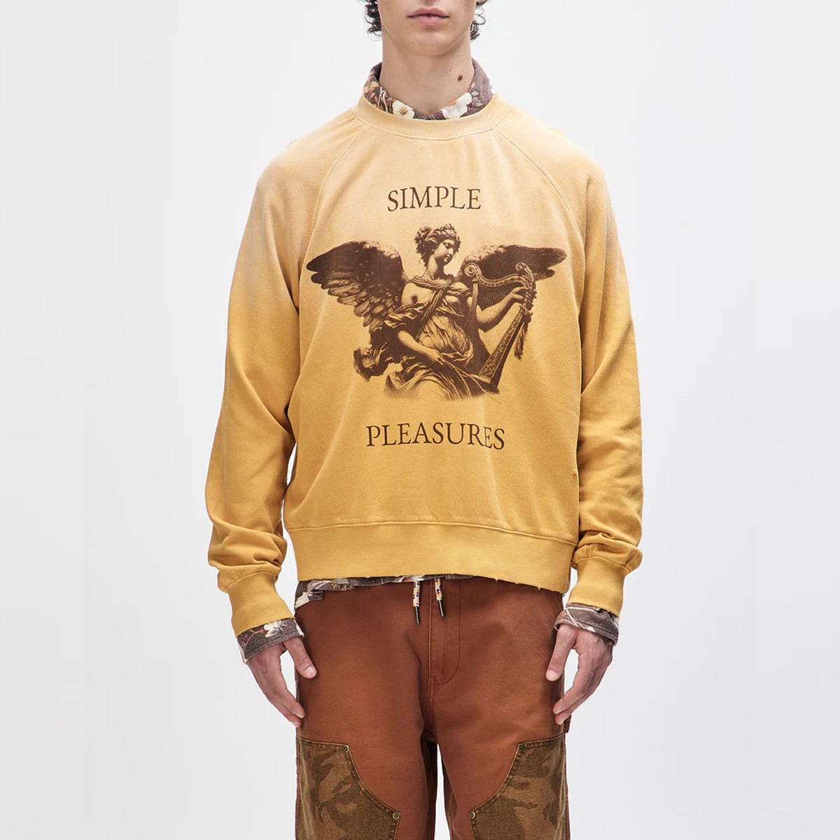 Felpa Fleece Black and Blue Crew York Yellow