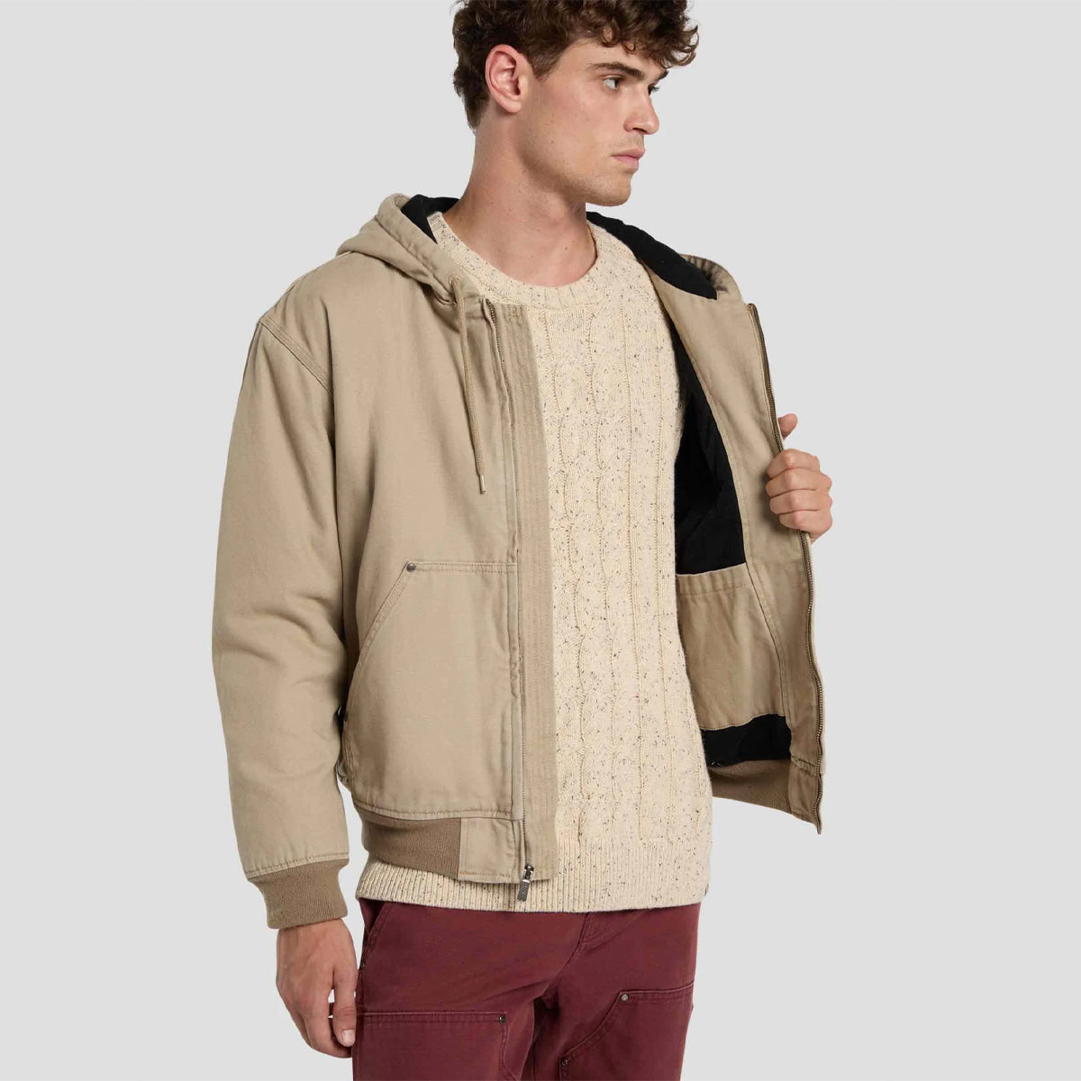 Giacca Hilham in canvas Desert Sand