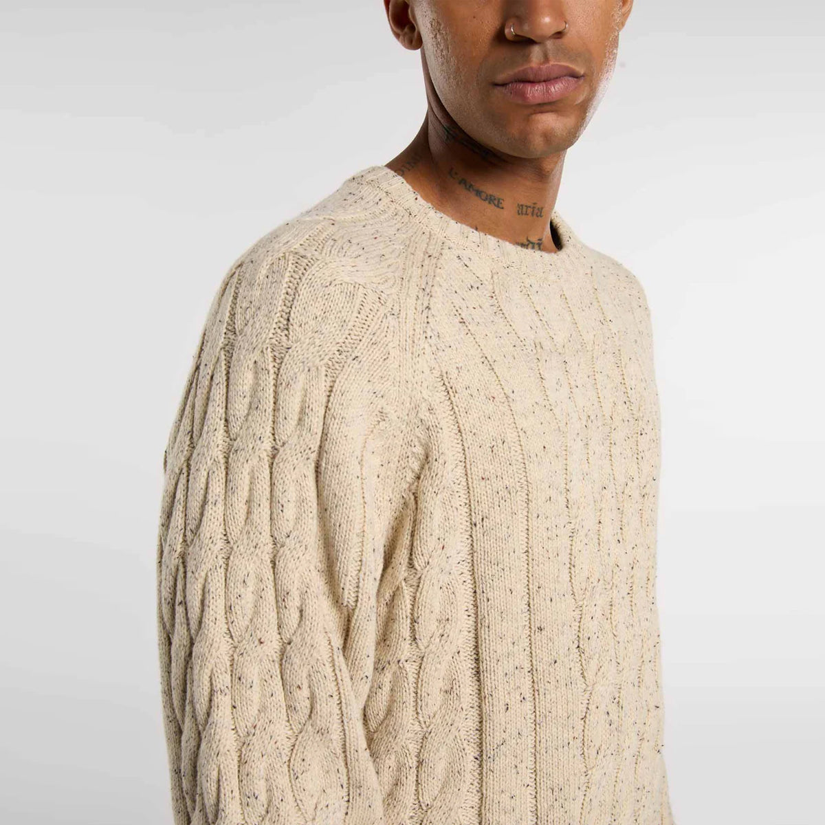 Maglione Vanleer Cable Wood Ash